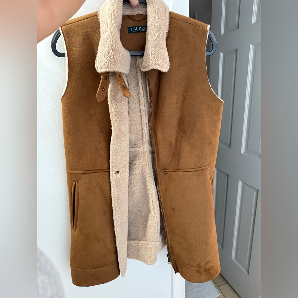 Ralph Lauren Tan Shearling Vest